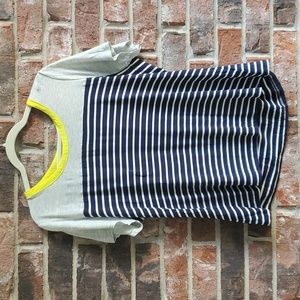 Skies Are Blue Sader Contrast Trim Knit Top XL Navy